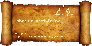 Labritz Verbéna névjegykártya